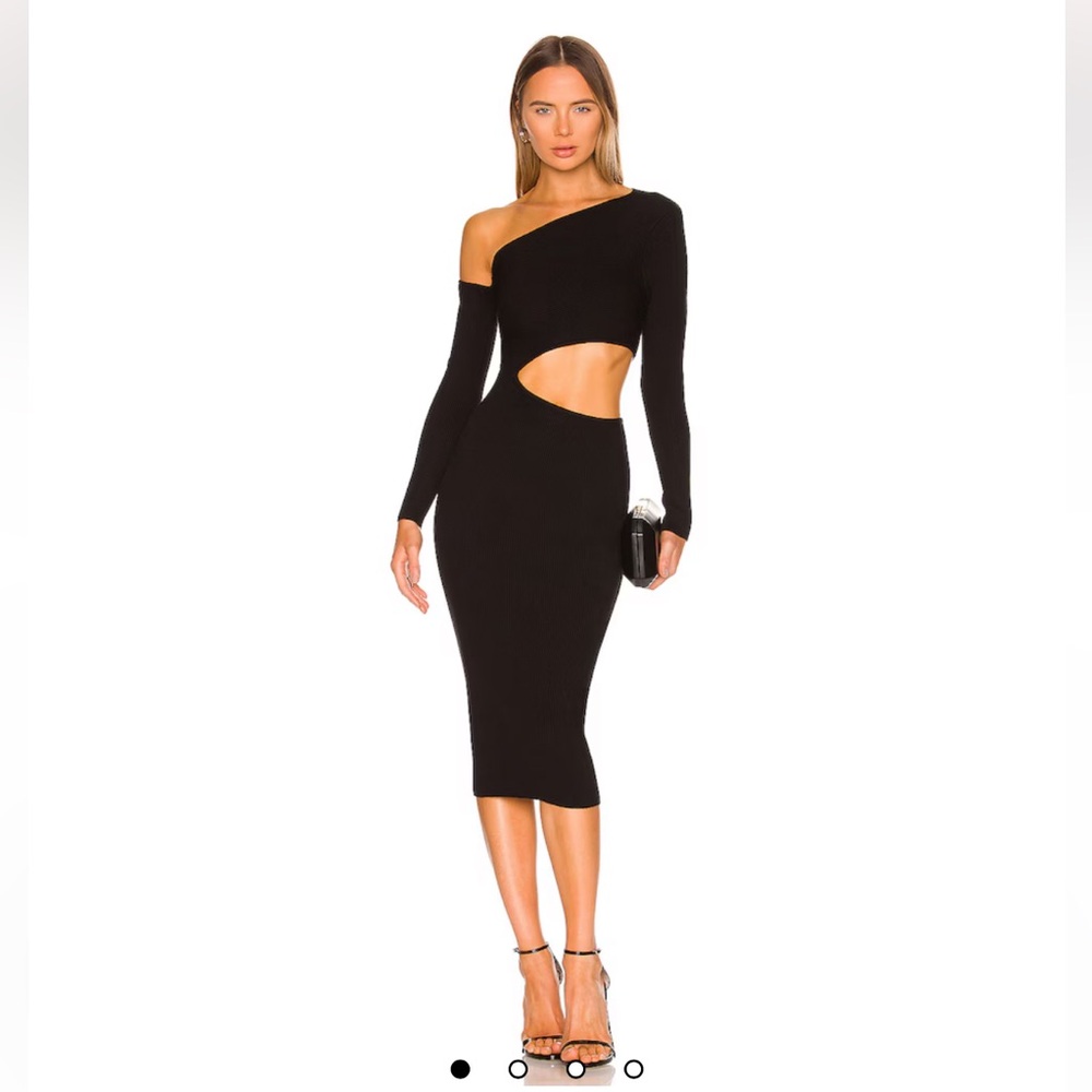 Camilla CoelHo Elegant Black One-Shoulder Nahla knit Dress